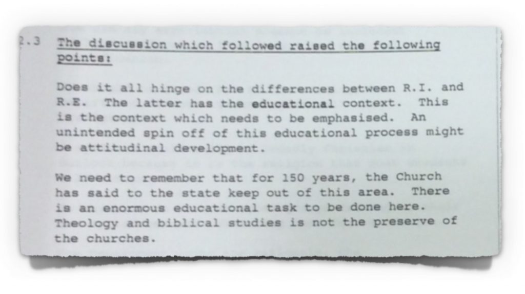 Extract 2 from minutes of NCCA Course Committee meeting with DoE from 30th January 1995