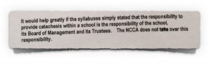 Extract 4 from Irish Bishops' Submission to NCCA from 23rd October 1997