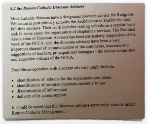 NCCA Strategy Paper comments on diocesan advisers from 19th November 1997