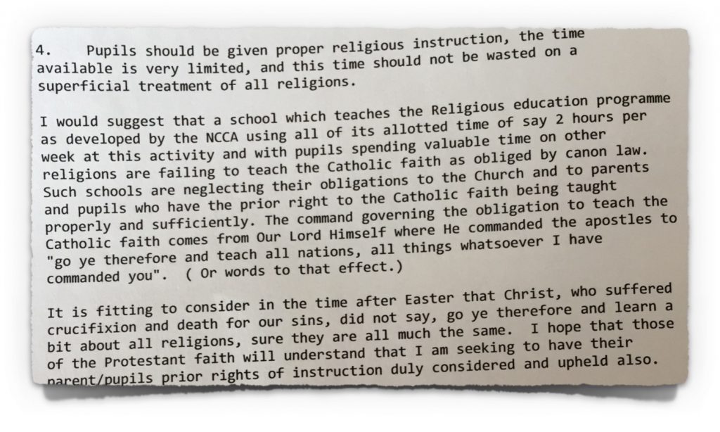 Hegarty comments on other religions from 20th April 2009