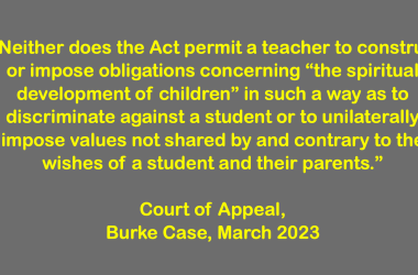 Schools cannot use Education Act to impose spiritual values on students, says Court of Appeal