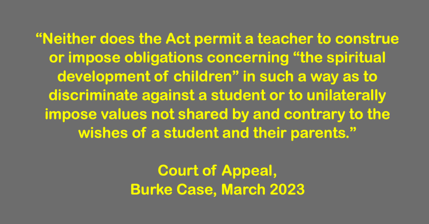 Schools cannot use Education Act to impose spiritual values on students, says Court of Appeal